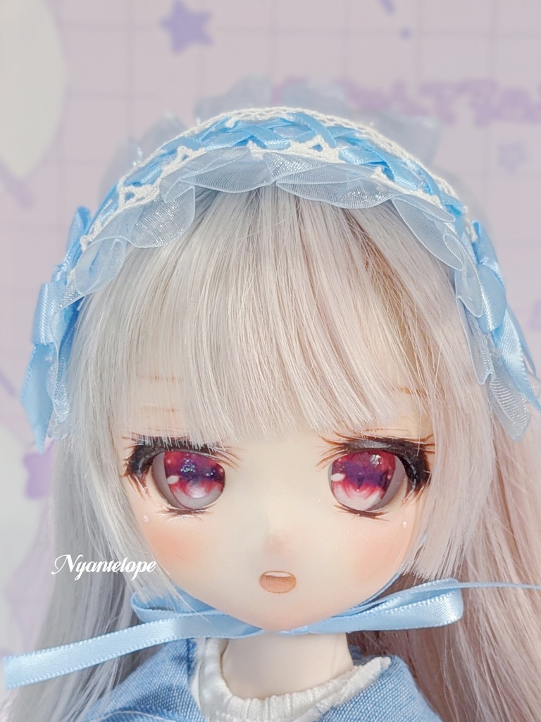 ワイヤー入りヘッドドレス(黒、白、水色、ピンク、黄色) ドール ぬいぐるみ MDD