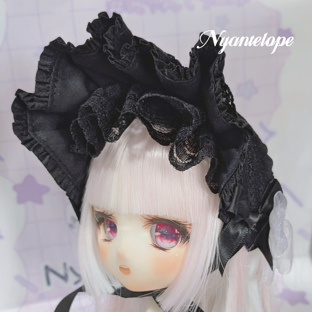 ワイヤー入りハーフボンネット(黒、白、赤) MDD DD ドール ぬいぐるみ