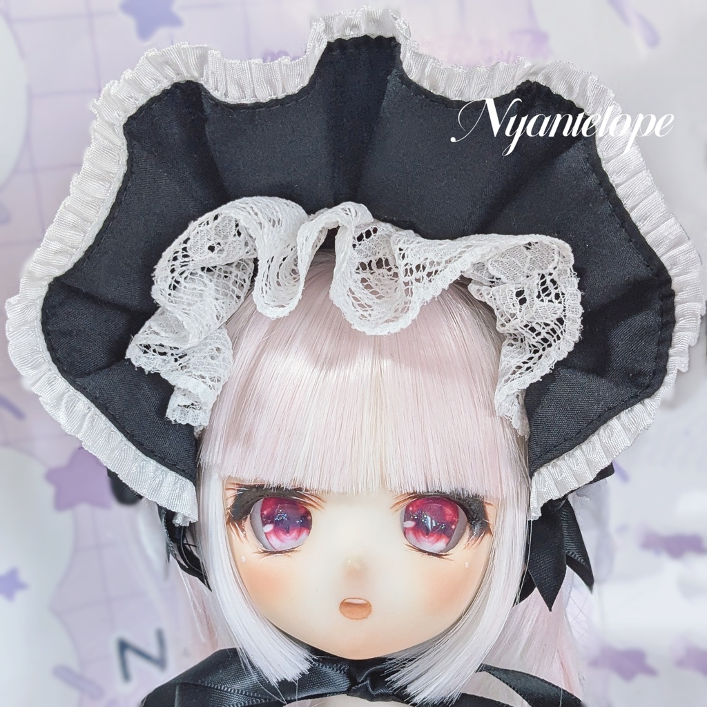 ワイヤー入りハーフボンネット(黒、白、赤) MDD DD ドール ぬいぐるみ