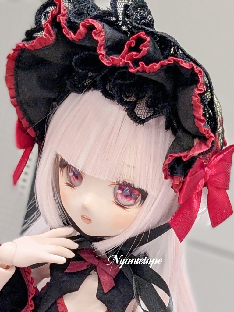 ワイヤー入りハーフボンネット(黒、白、赤) MDD DD ドール ぬいぐるみ