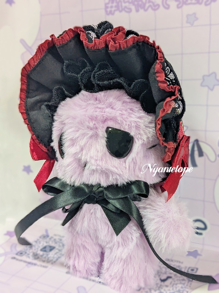 ワイヤー入りハーフボンネット(黒、白、赤) MDD DD ドール ぬいぐるみ