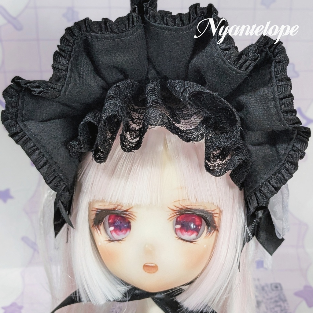 ワイヤー入りハーフボンネット(黒、白、赤) MDD DD ドール ぬいぐるみ