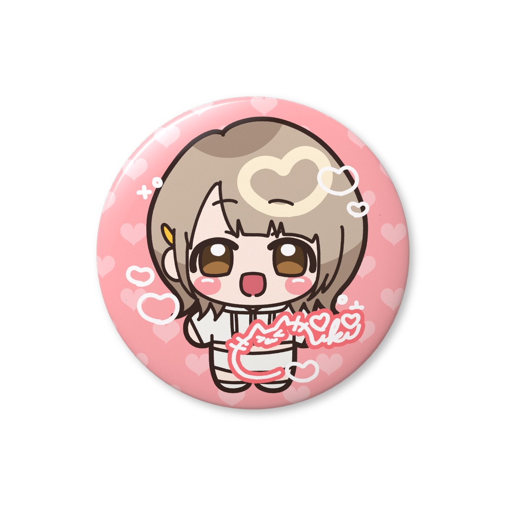 【ミキファン2周年】ミキ直筆❤ ミキちゃんおまんじゅう 缶バッジ