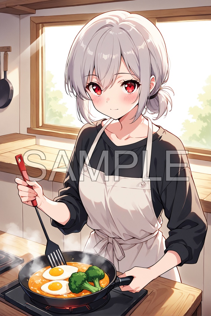 銀髪赤目少女の日常イラスト集(全40枚)