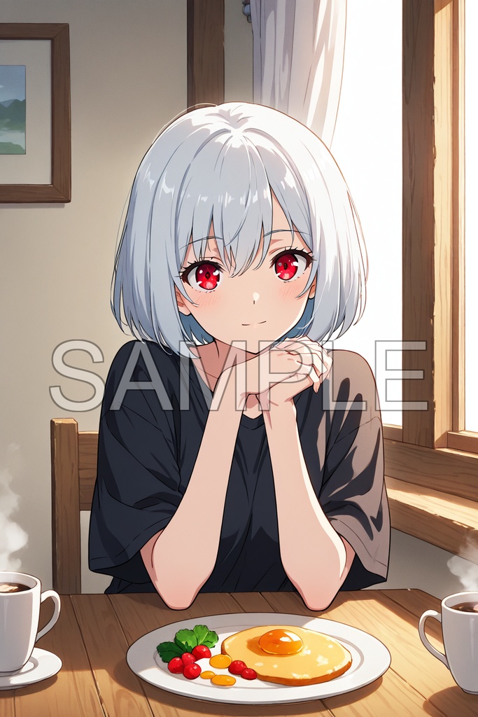 銀髪赤目少女の日常イラスト集(全40枚)