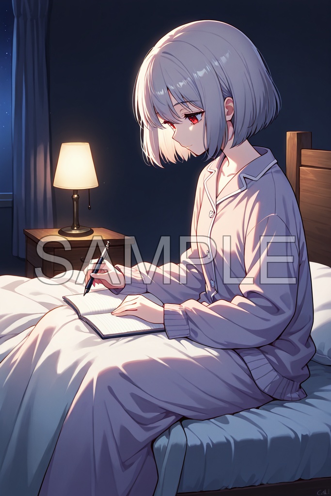 銀髪赤目少女の日常イラスト集(全40枚)