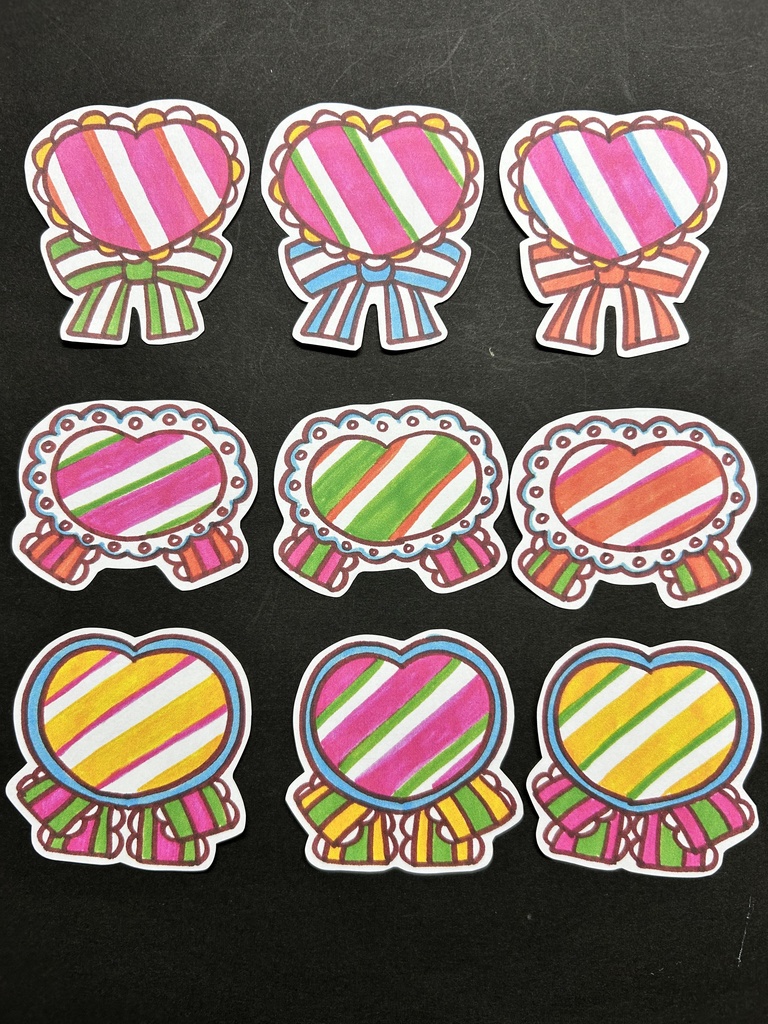 ハート型メモシール heart shape stickers