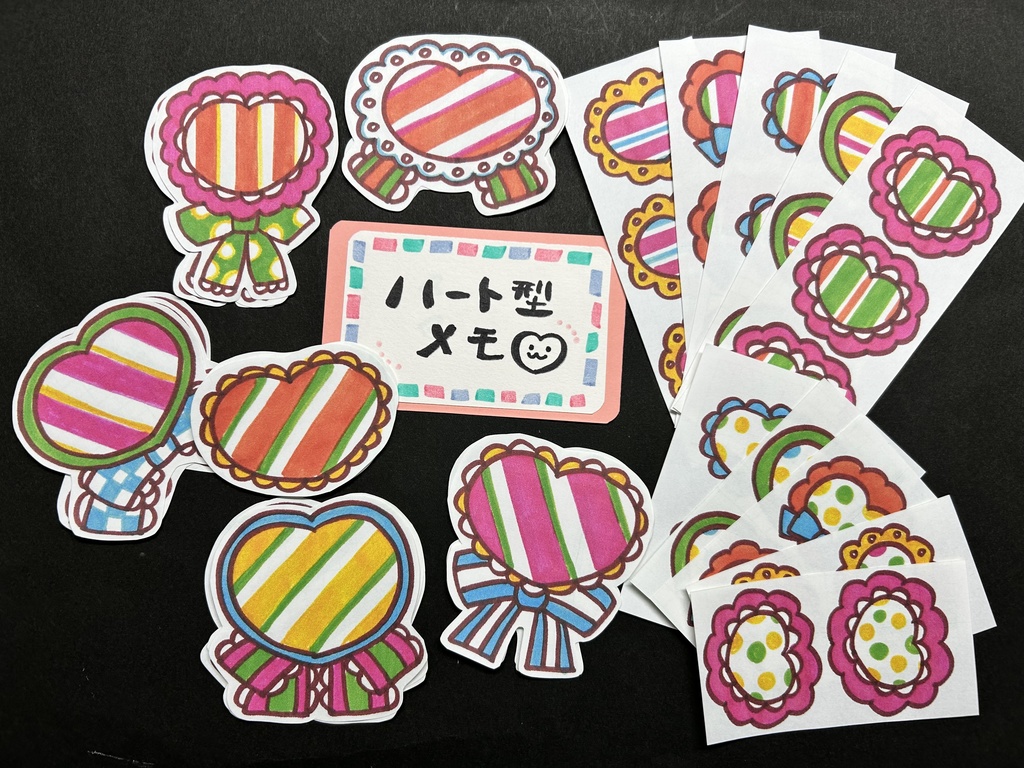 ハート型メモシール heart shape stickers 