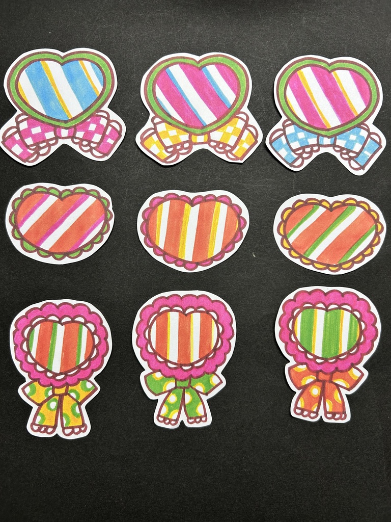 ハート型メモシール heart shape stickers