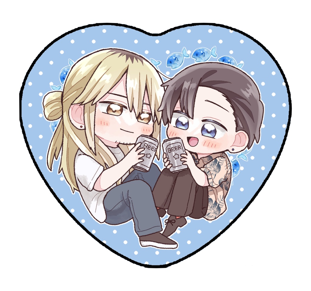 れんとゆうご ハート型缶バッジ(3種)