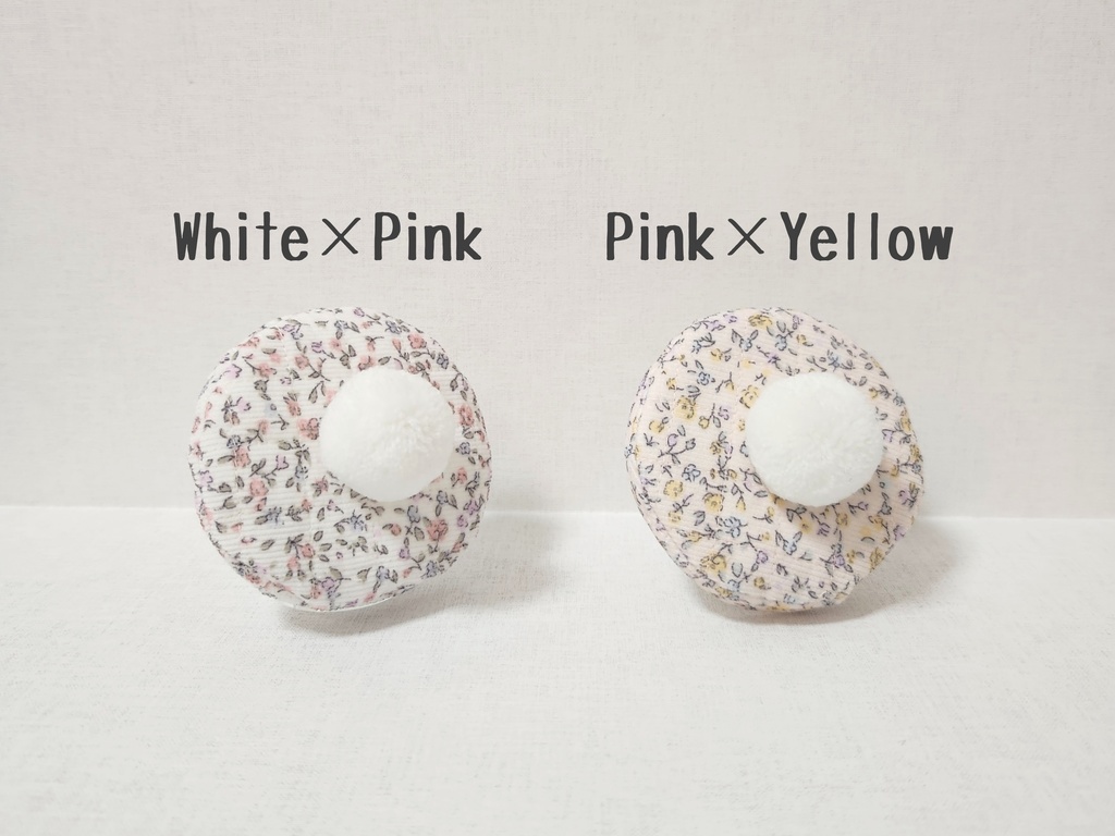 花柄キルティングベレー帽