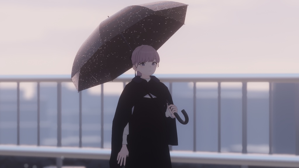 傘と雨のパーティクルセット (Unity)