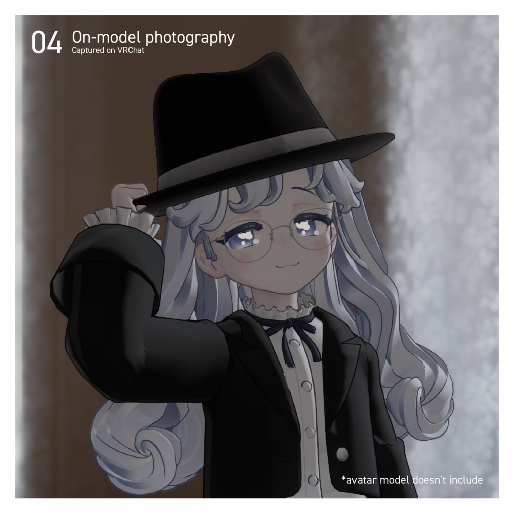 フェドーラ帽 (Unity想定3Dモデル)