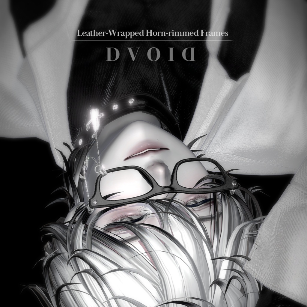 Leather_Horn-Rimmed Glasses with Chains [DVOID]