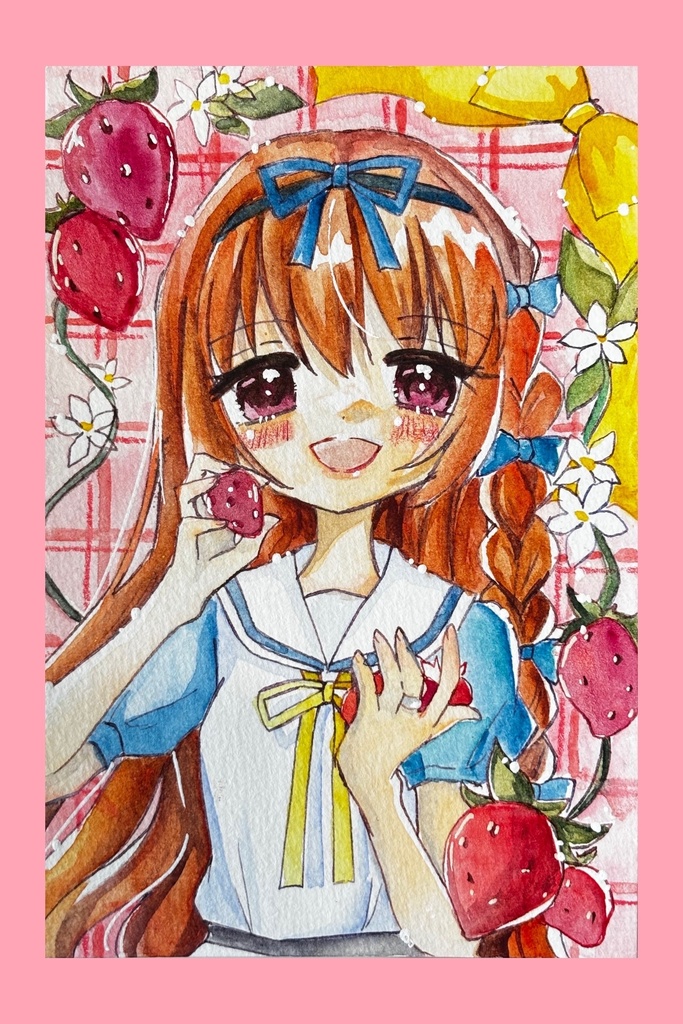 灯花水彩画