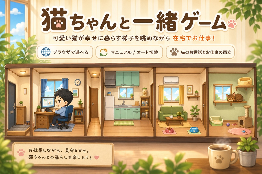ブラウザゲーム「猫ちゃんと一緒」