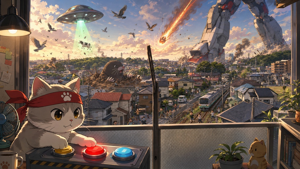 猫ちゃんの街防衛シューティング