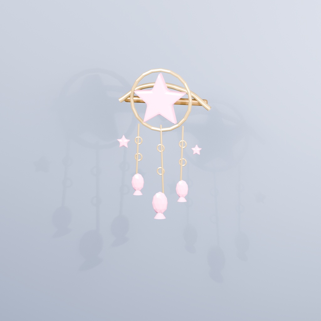 【Unity用】星雫ヘアチャーム｜8色・静止3Dアクセサリー