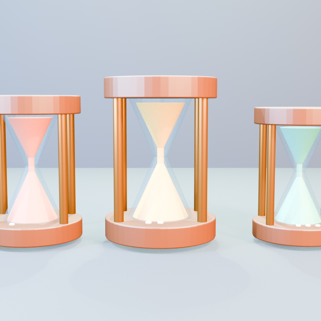 【静的3Dモデル】ひと息砂時計セット|Blender・FBX・GLB