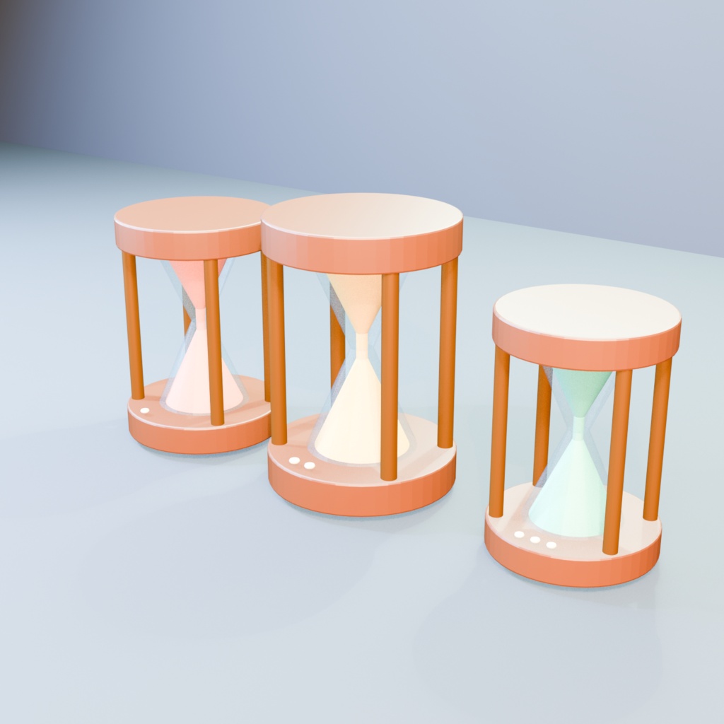【静的3Dモデル】ひと息砂時計セット|Blender・FBX・GLB