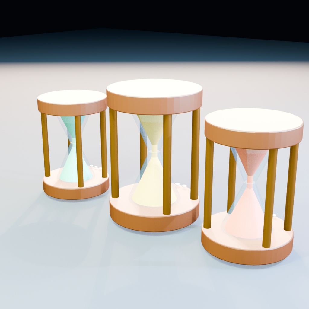 【静的3Dモデル】ひと息砂時計セット|Blender・FBX・GLB