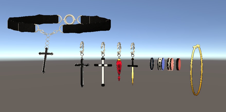 Accessory_set (4ring, 4earing, chocker, bracelet)