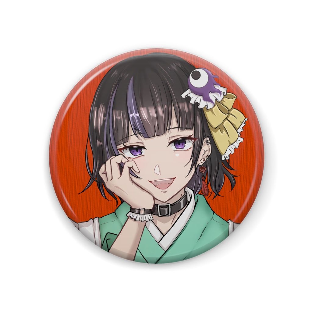 紫煙アルセ(大正ロマン)　缶バッチ　57mm