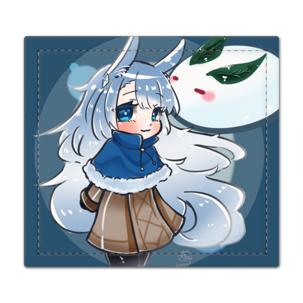 雪うさぎの捺印マット