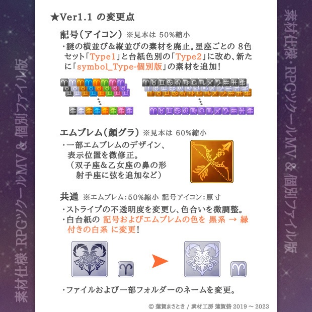 13星座・エムブレム&記号のアイコンセット MV