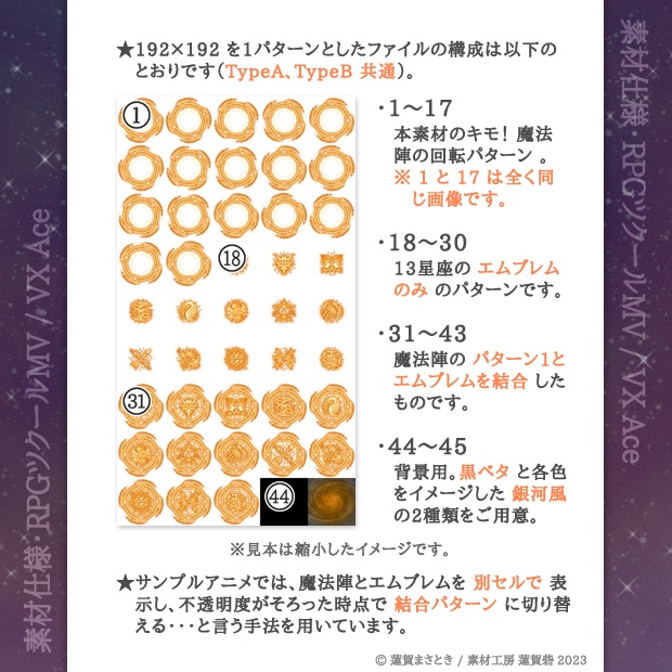 13星座・魔法陣アニメーション用素材セット MV