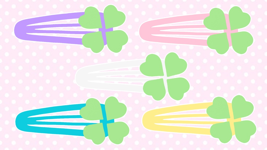 🍀 four leaf clover hairclips