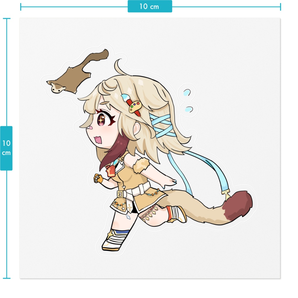 【クリアステッカー】走ってるももんが