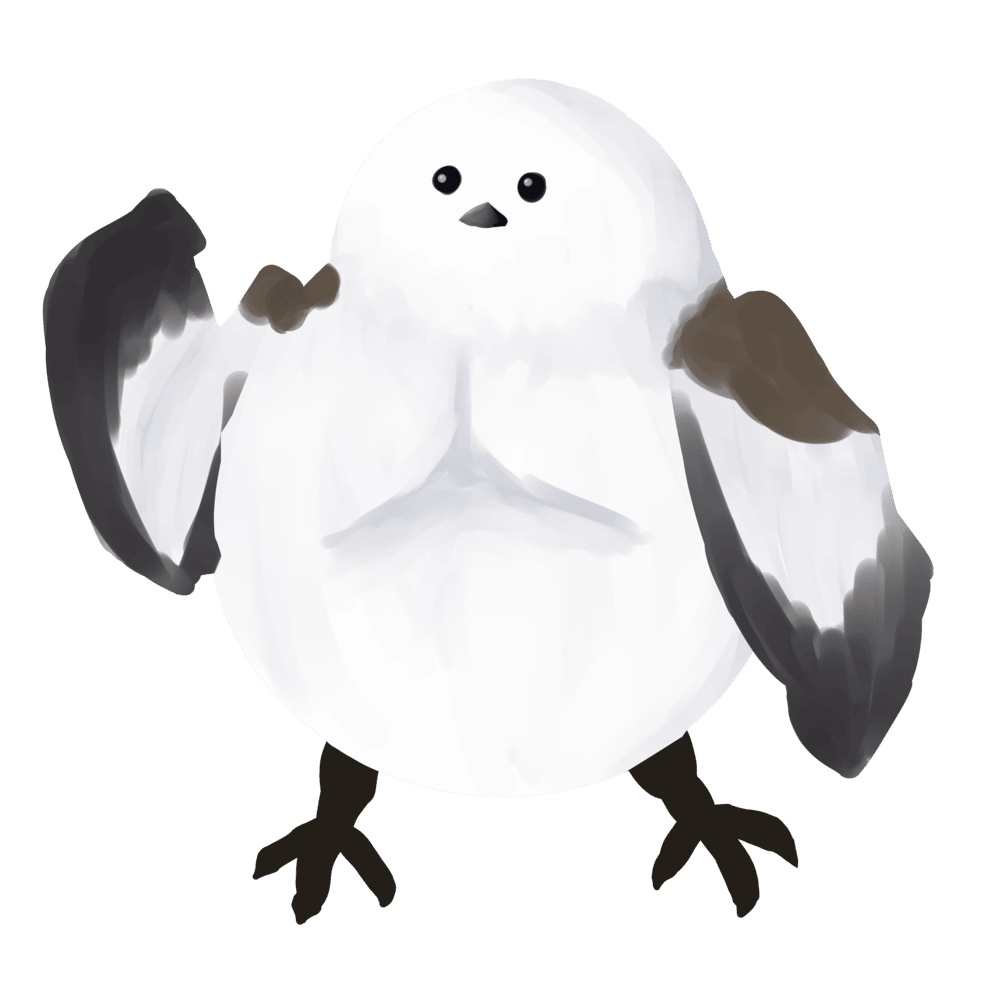 【イラスト素材】ムキムキのシマエナガ