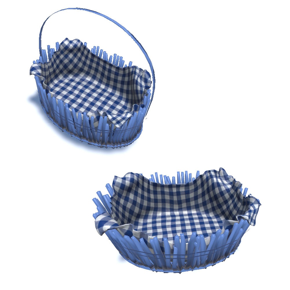 【3Dモデル】クロス付き 木のバスケット