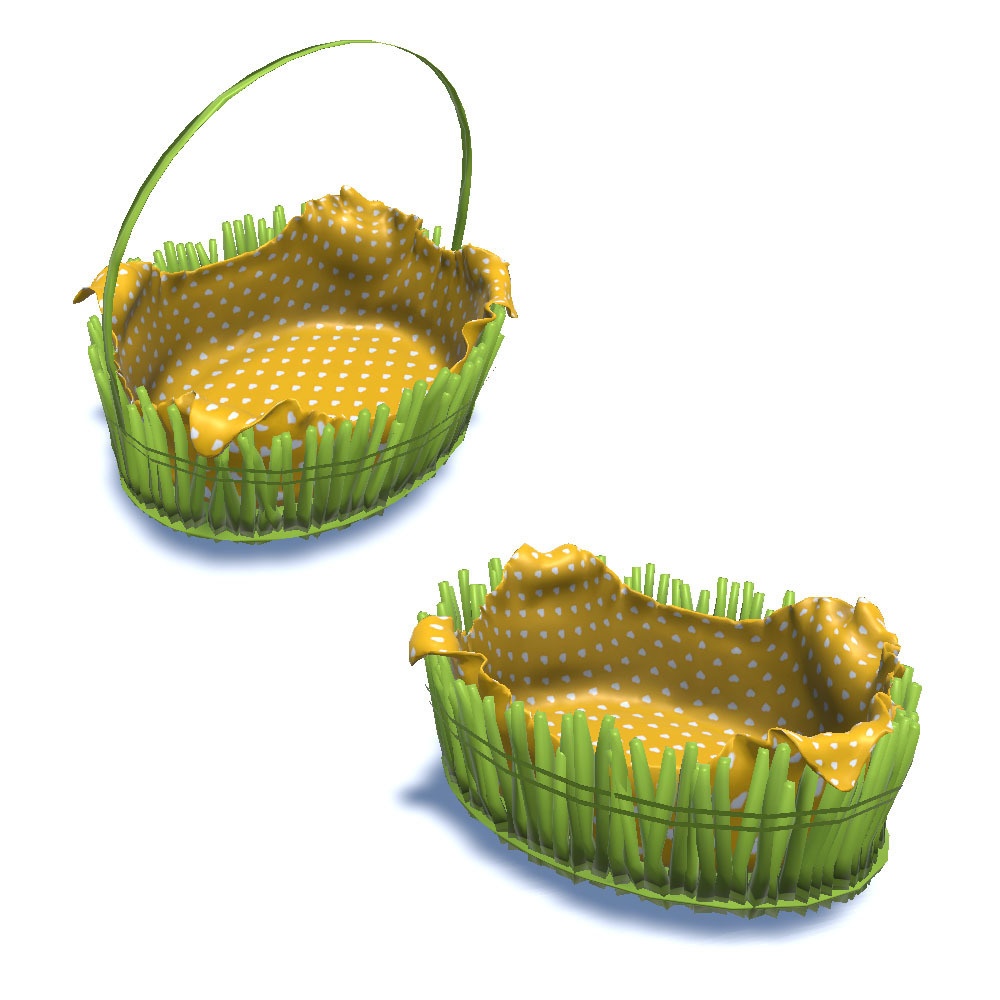 【3Dモデル】クロス付き 木のバスケット