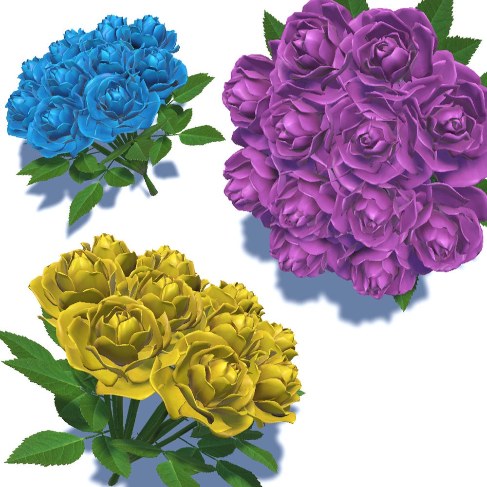 【3Dモデル】 美しい薔薇の花束