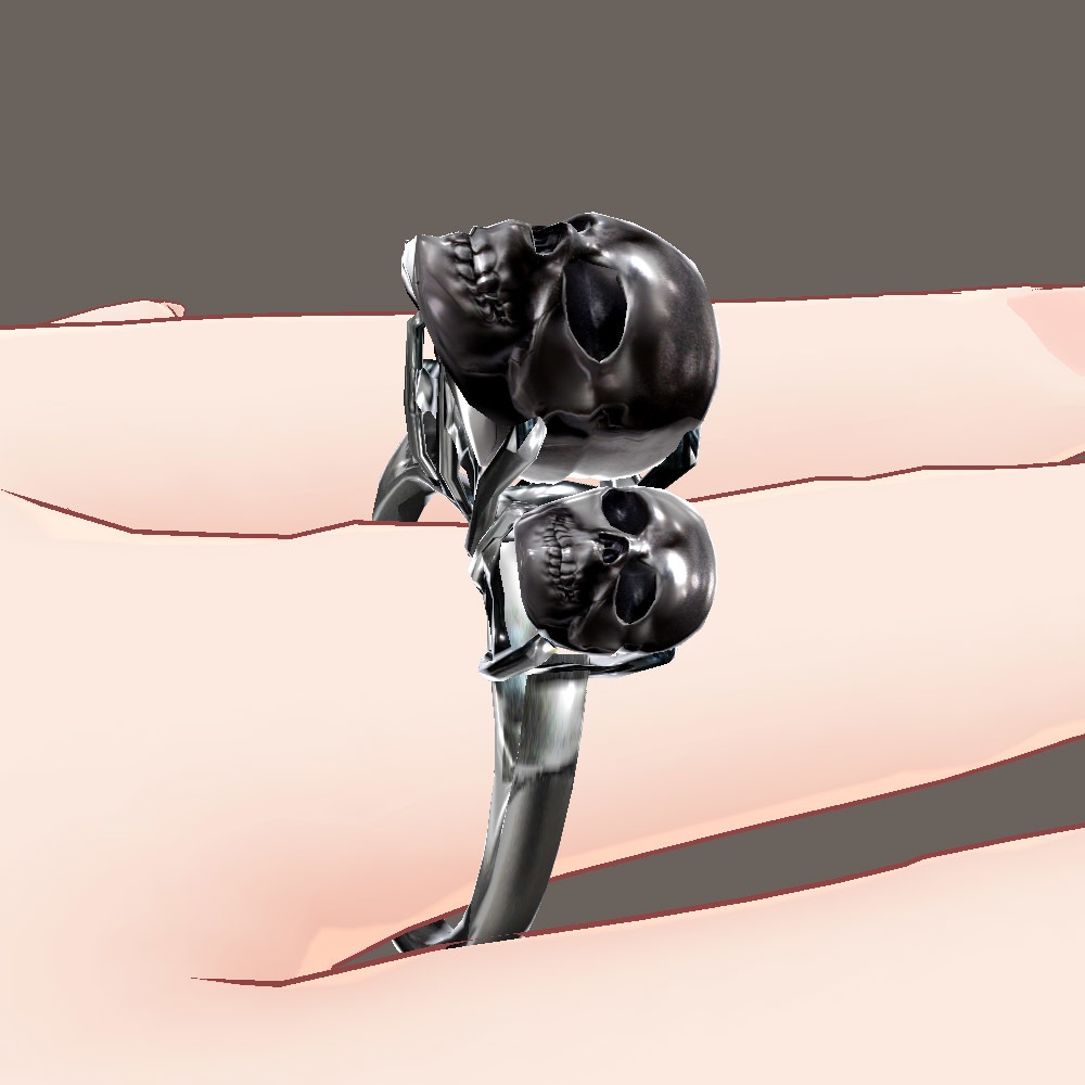 【3Dモデル】骸骨ドクロ指輪