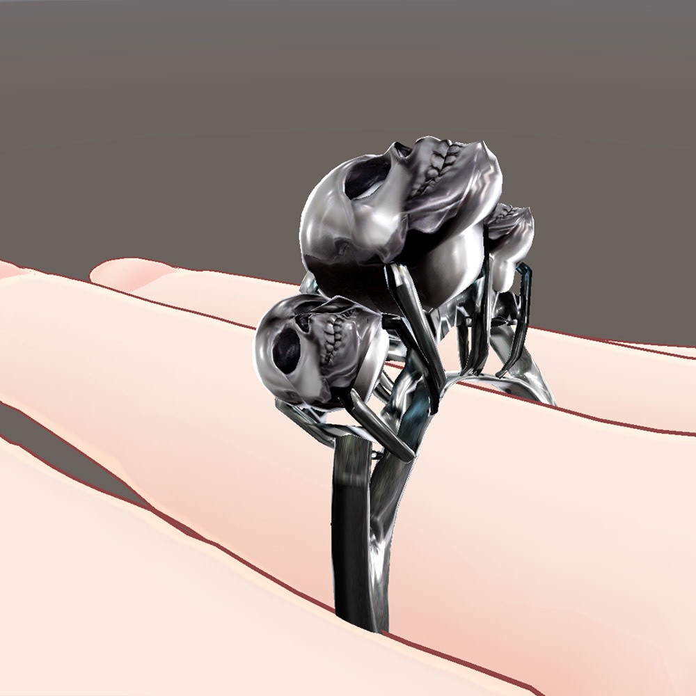 【3Dモデル】骸骨ドクロ指輪