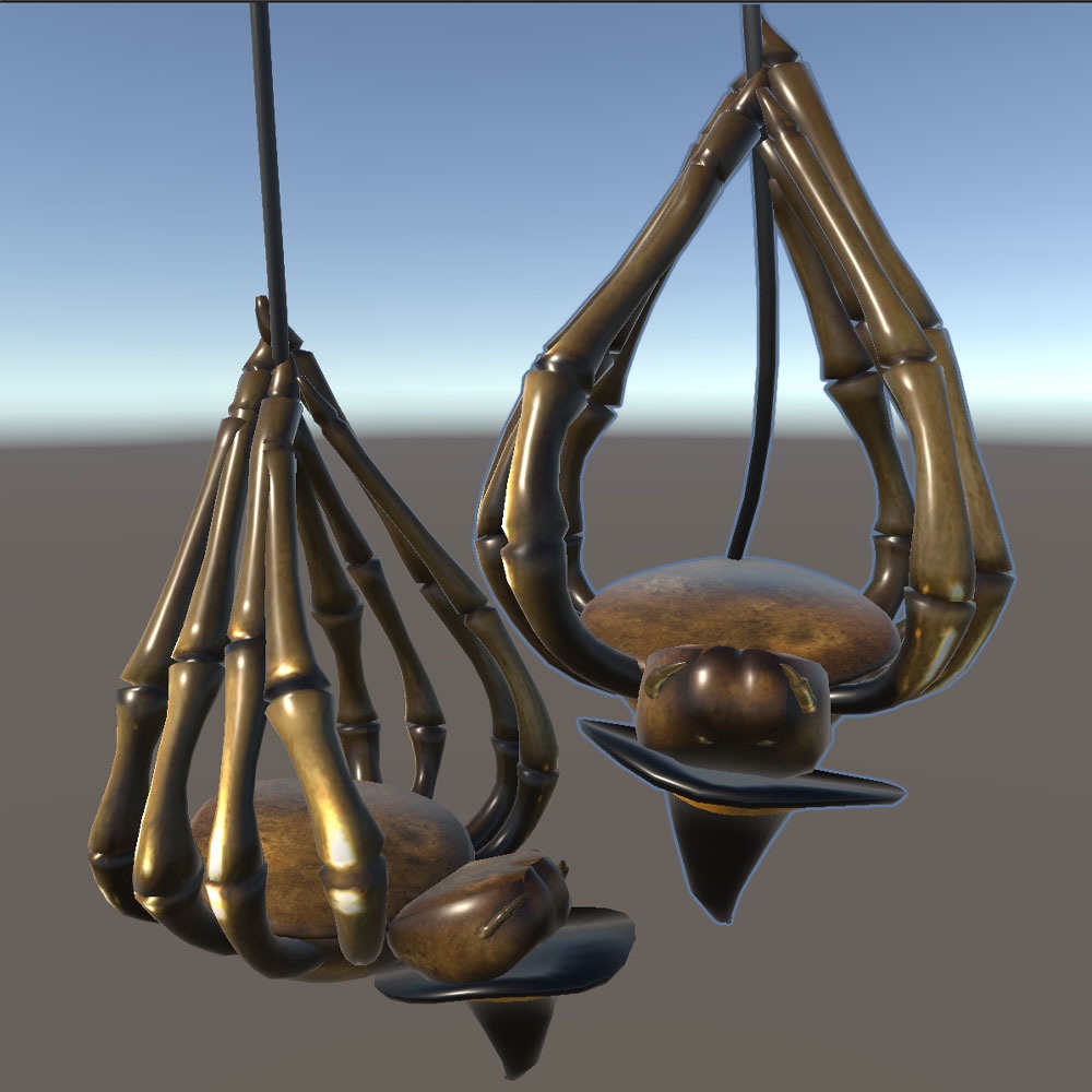 【3Dモデル】ハロウィン 歩くとゆれる 蜘蛛ピアス