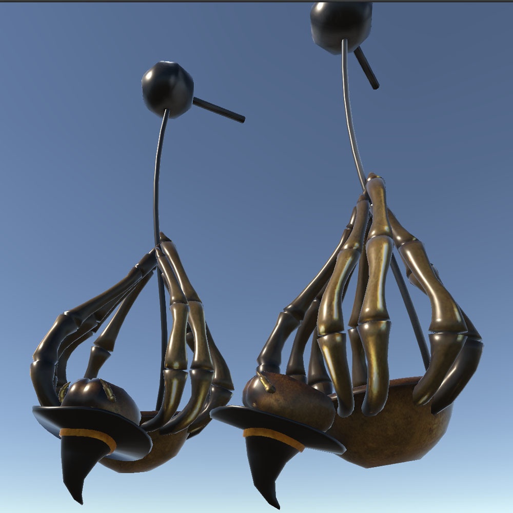 【3Dモデル】ハロウィン 歩くとゆれる 蜘蛛ピアス