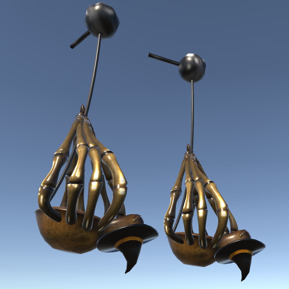 【3Dモデル】ハロウィン 歩くとゆれる 蜘蛛ピアス