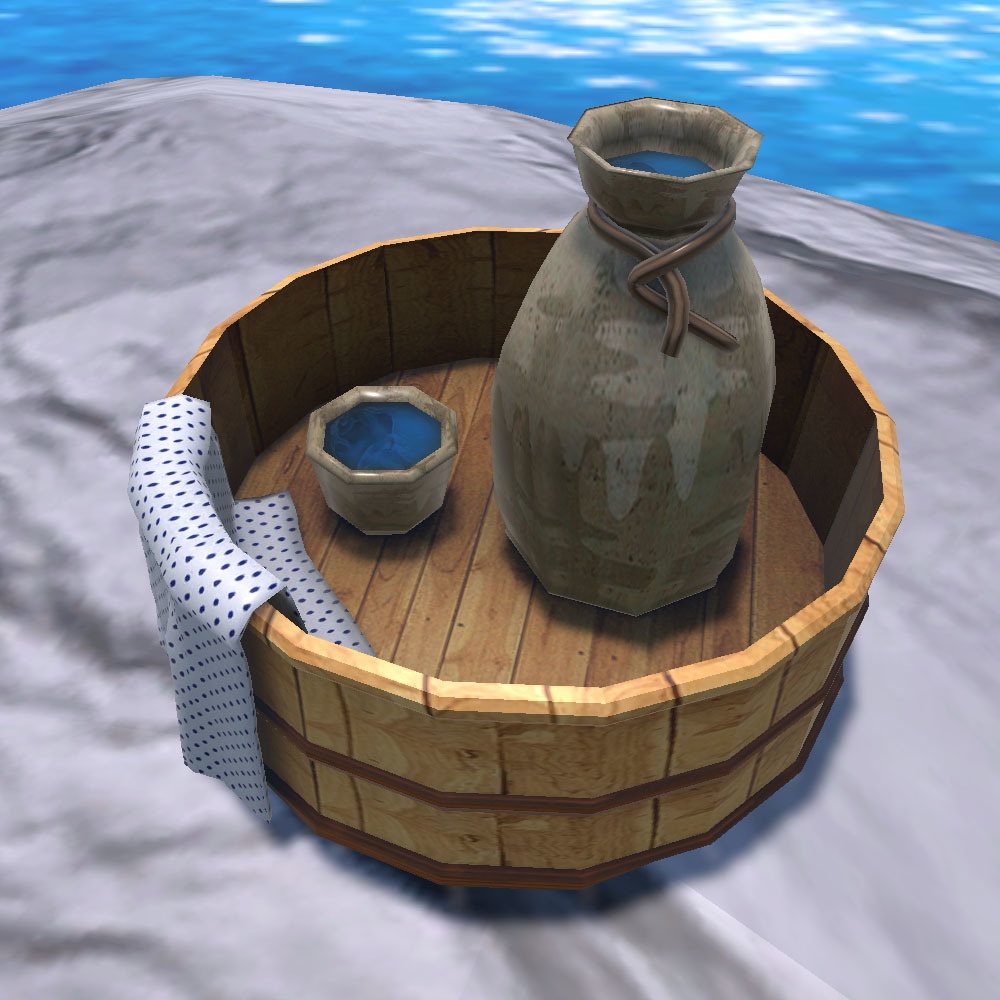 【3Dモデル】ヒノキの湯桶セット