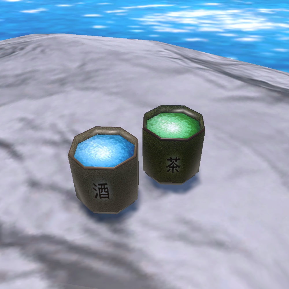 【3Dモデル】ヒノキの湯桶セット