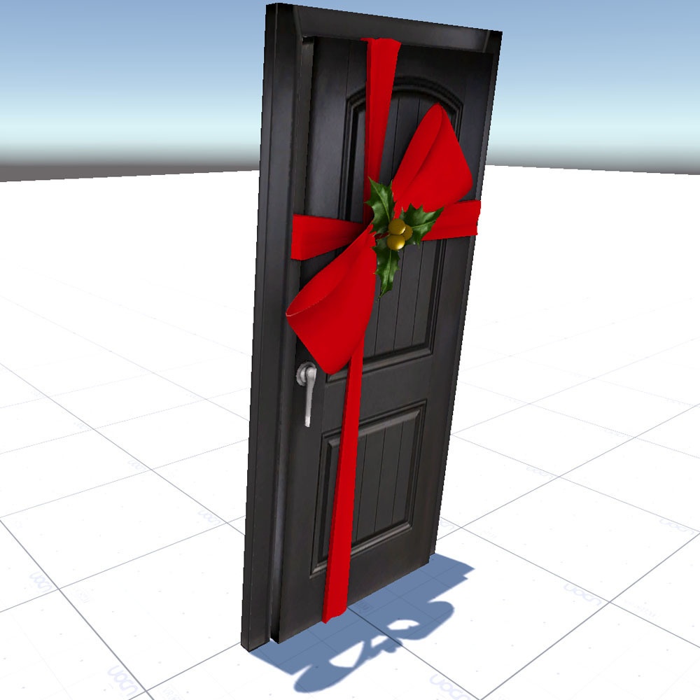 【3Dモデル】クリスマスリース ドア