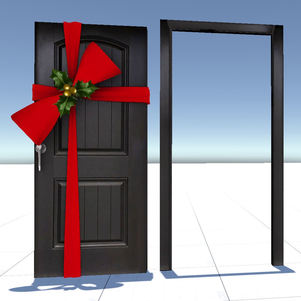 【3Dモデル】クリスマスリース ドア
