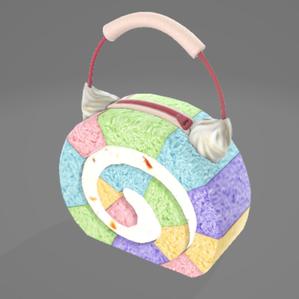 【3Dモデル】 鞄 ロールケーキ