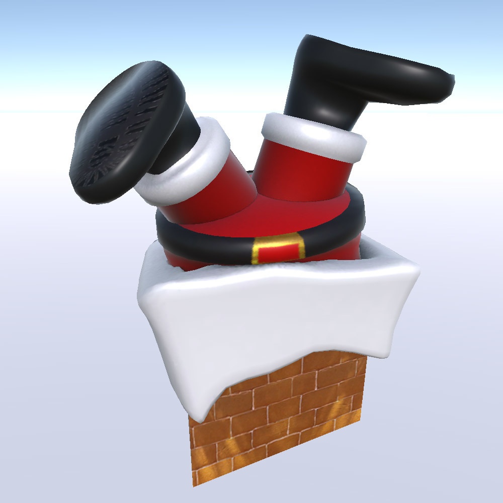 【3Dモデル】 煙突に挟まったサンタクロース