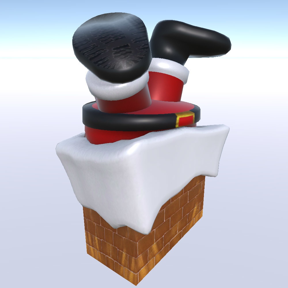 【3Dモデル】 煙突に挟まったサンタクロース