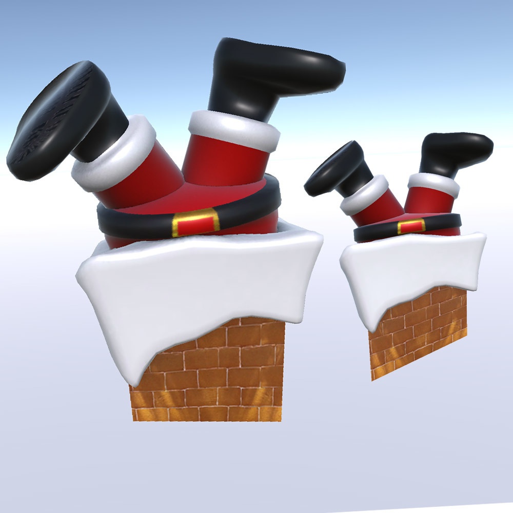 【3Dモデル】 煙突に挟まったサンタクロース