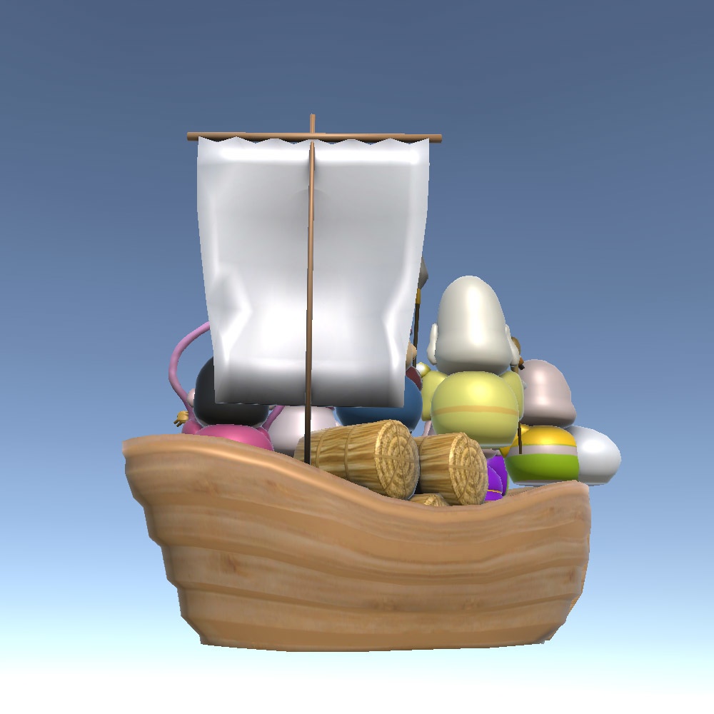 【3Dモデル】七福神と宝船